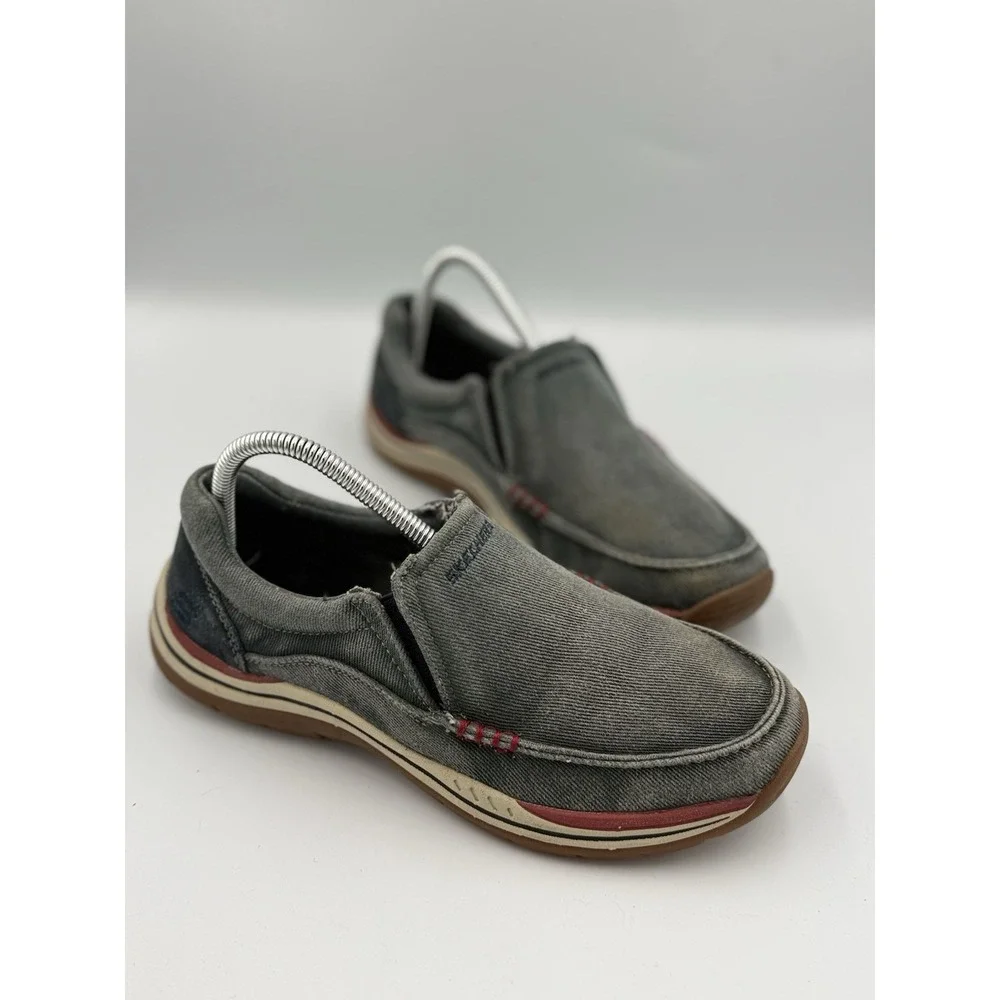 Sketchers Expected Avillo Slip on Shoes Mens Size 7 Navy Vintage Washed Cushion